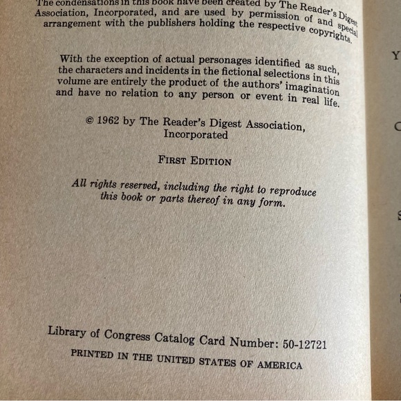 Vintage Reader’s Digest Condensed Book 1962 - Picture 2 of 5